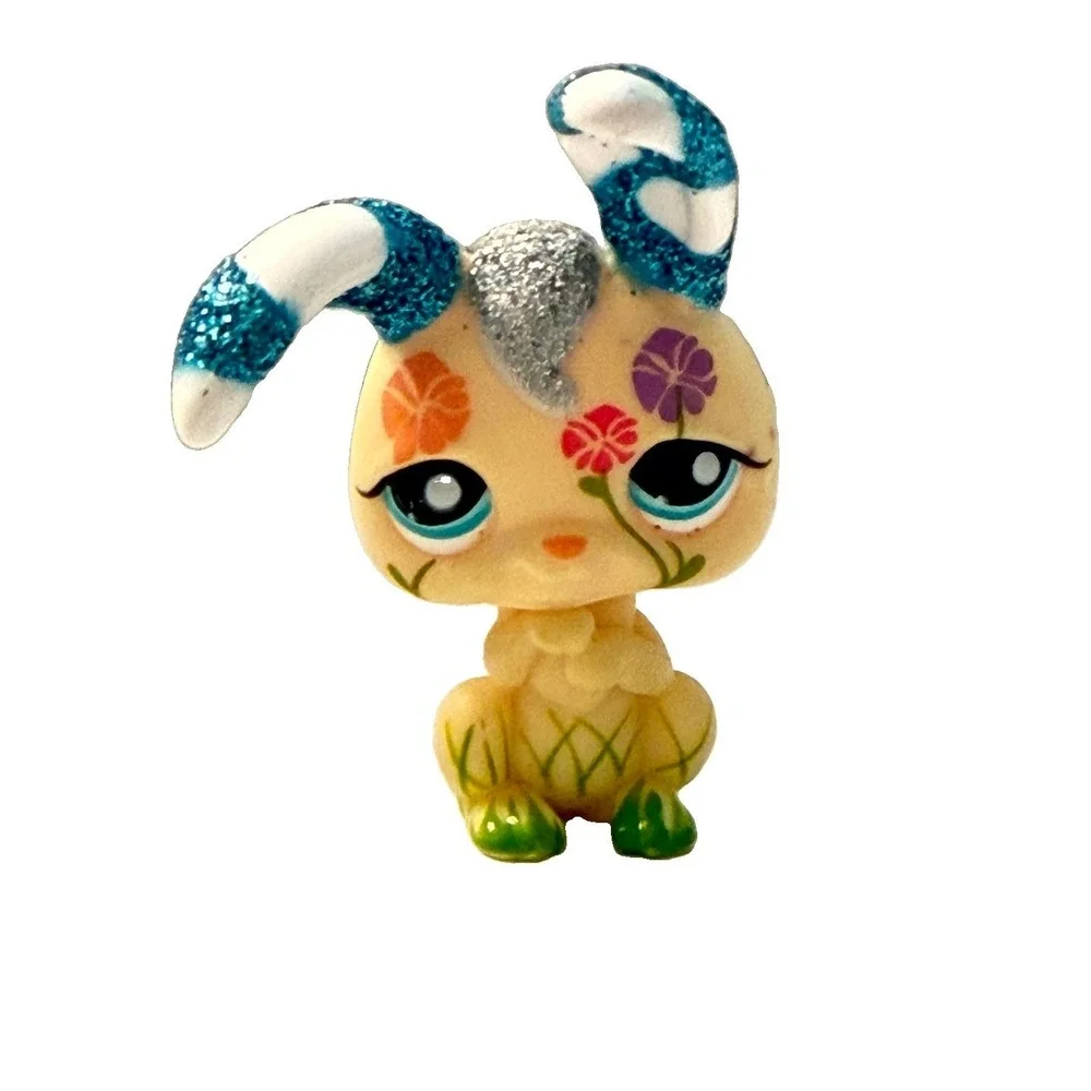 LPS Littlest Pet Shop 2156 Glitter Floral Bunny Rabbit Authentic Hasbro G2 2011